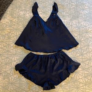 VS Navy Blue Satin Set